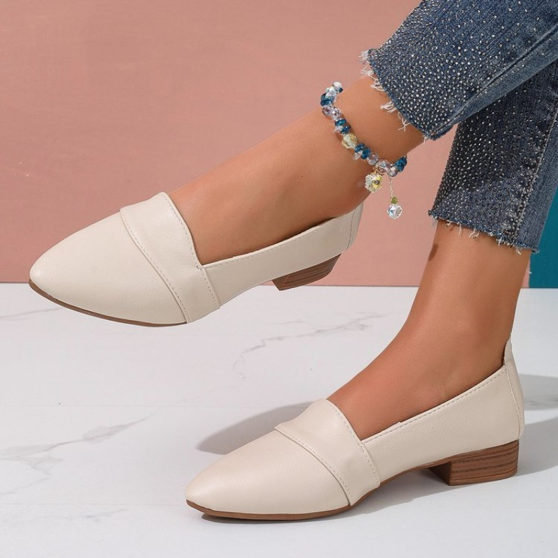 Heels - Scarpe slip-on da donna, piatte, tinta