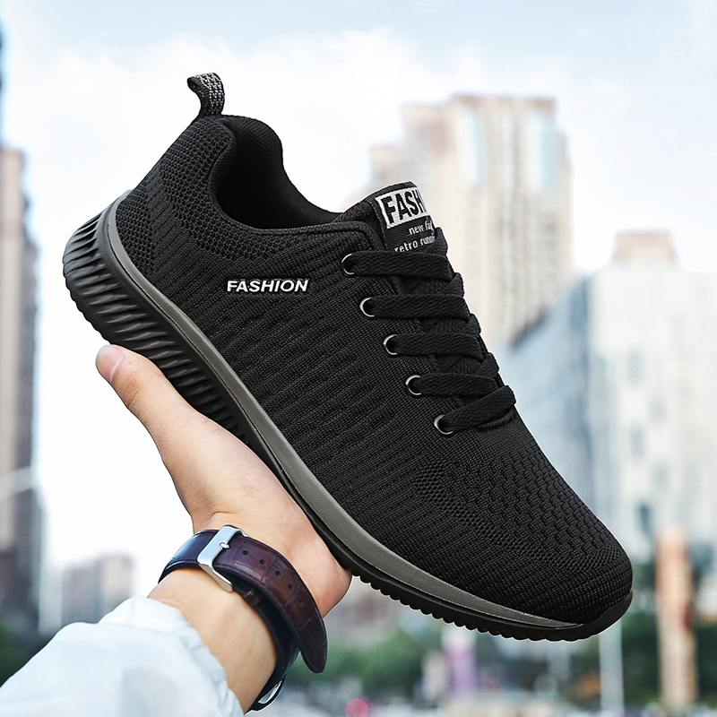 Knit Fabric Lace Up Sneakers - YRZL Scarpe sportive da uomo Scarpe